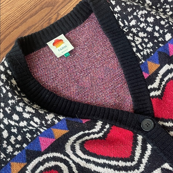 Farm Rio Mushroom Cardigan Sweater – Size L – Statement Knit - Picture 3 of 6